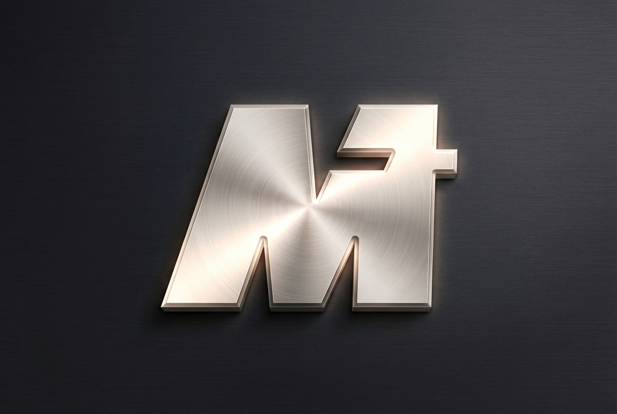 Media.io Platinum Metal Finish Logo Style preview