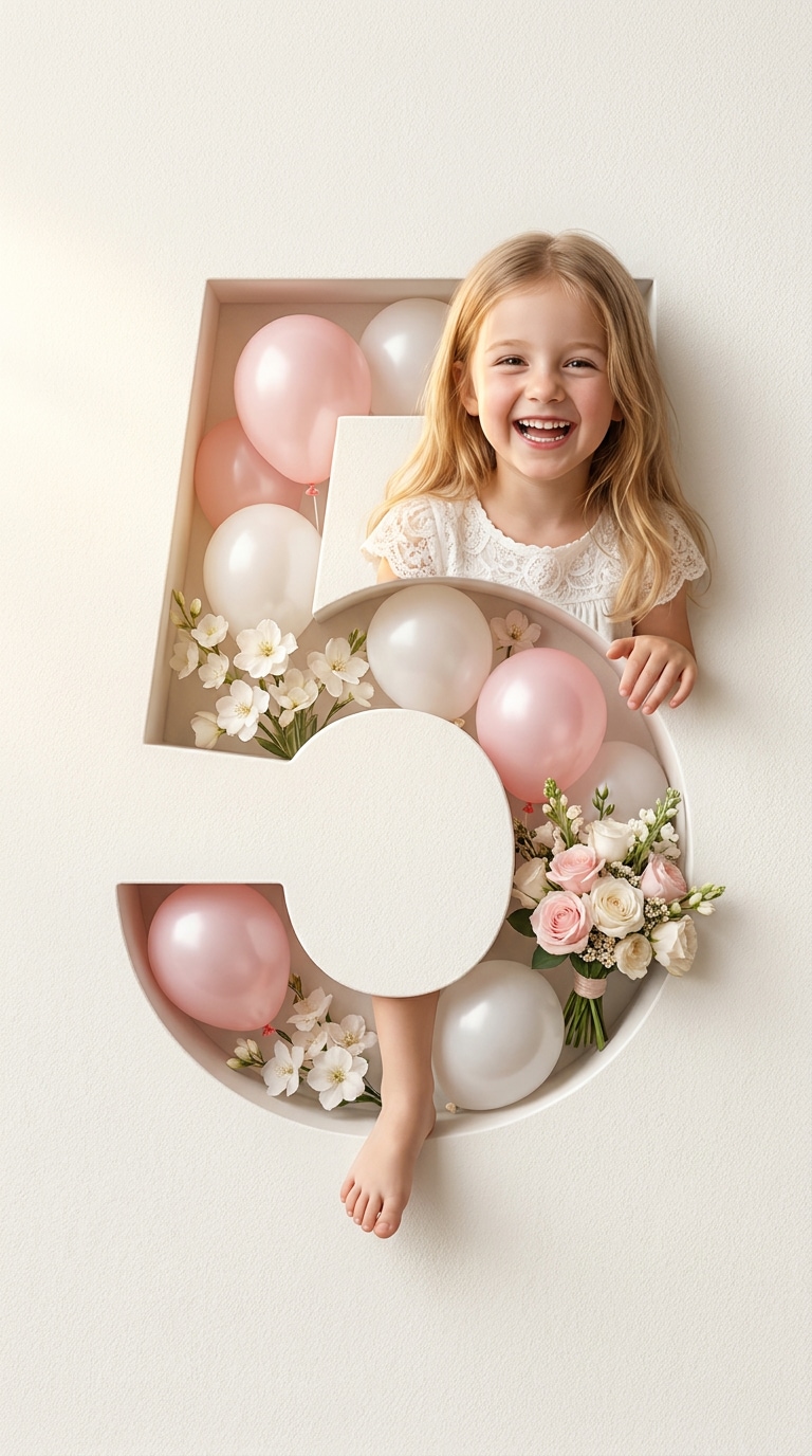 AI luxury birthday poster 3D carved number prompt
