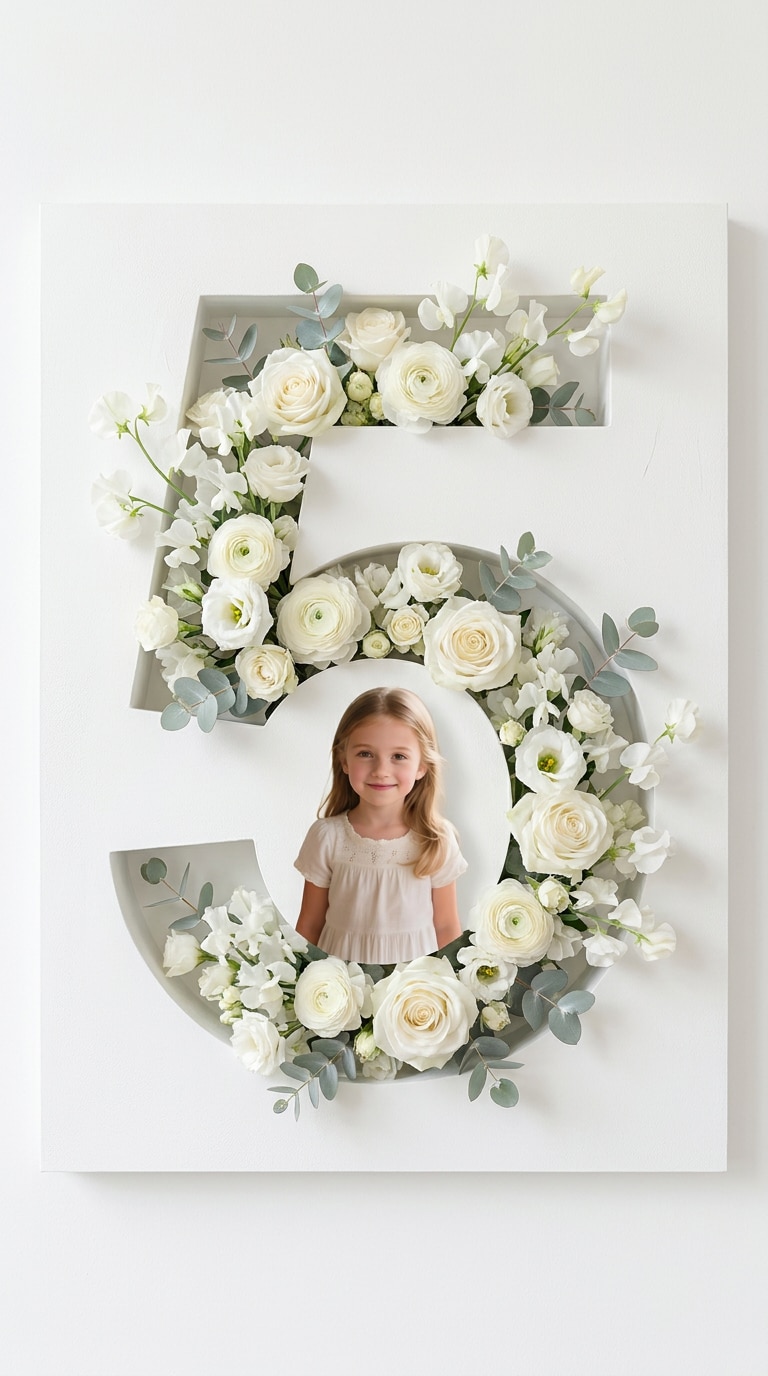 Dried flower birthday poster prompt