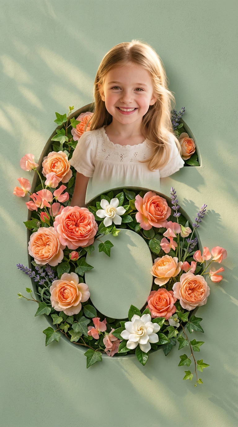 Tropical floral birthday poster prompt