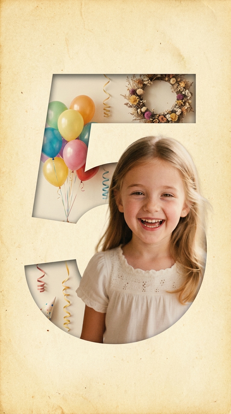 Vintage film grain birthday prompt