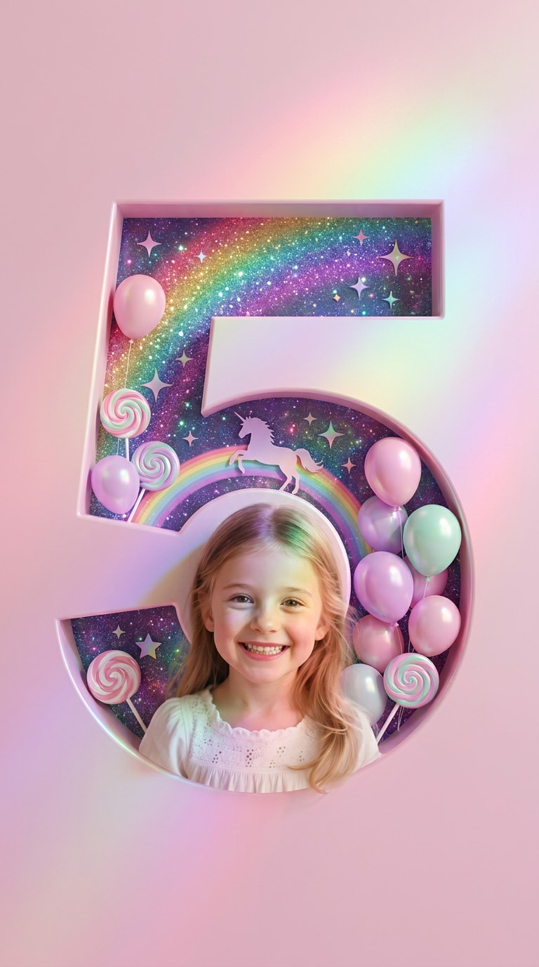 Kids unicorn fantasy birthday prompt