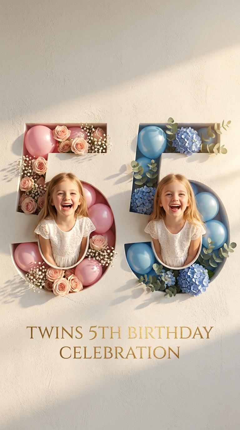 Vintage retro birthday poster prompt