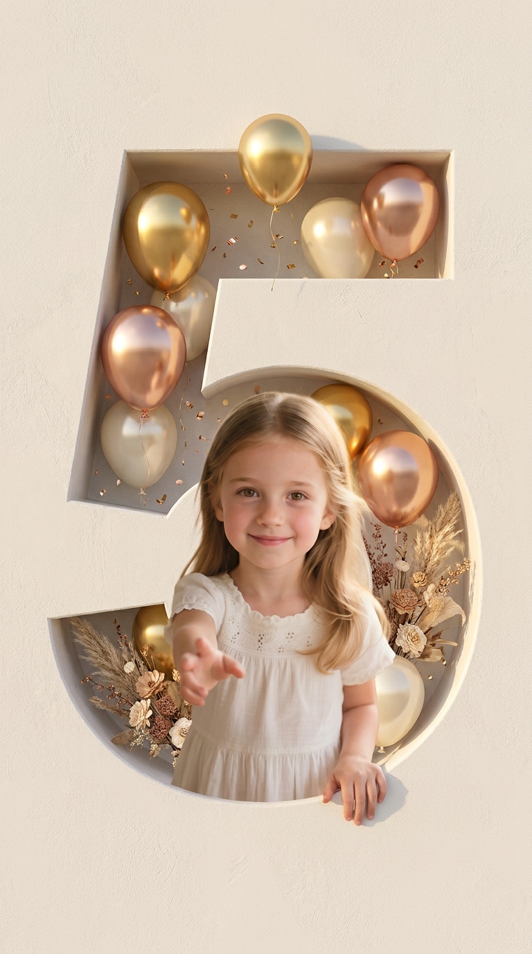 Deep carved number birthday wall prompt