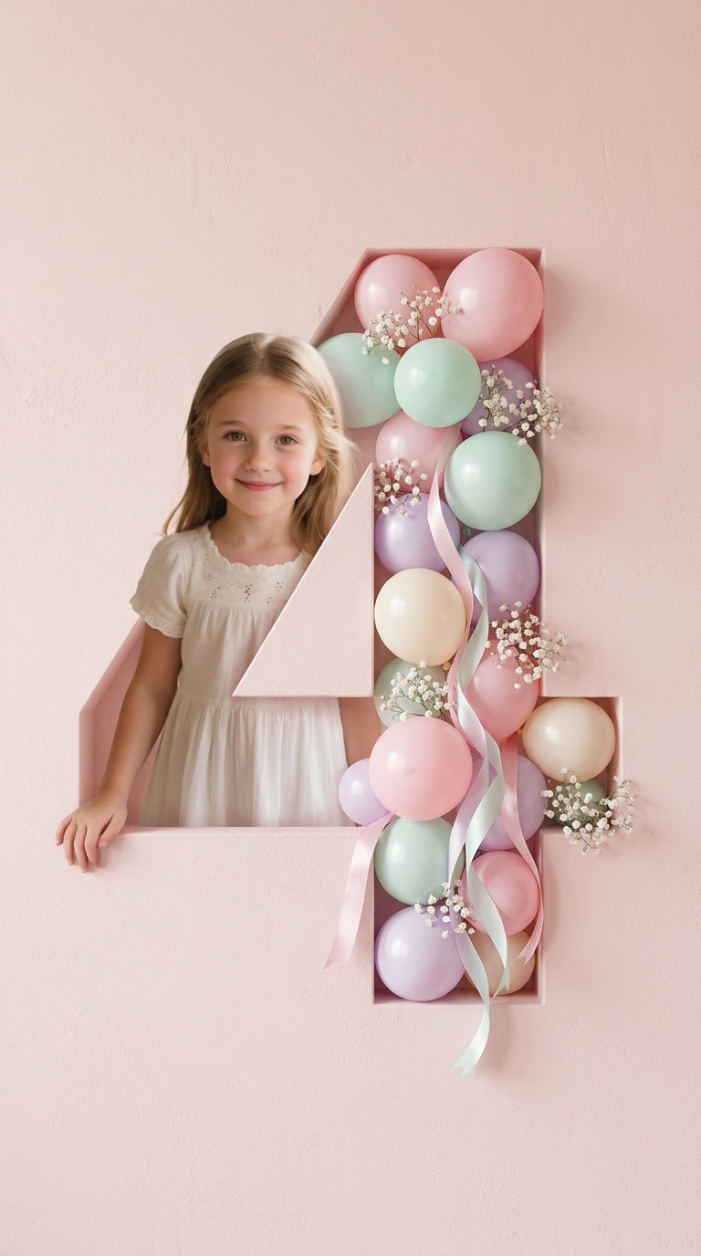 Marble texture carved number birthday prompt
