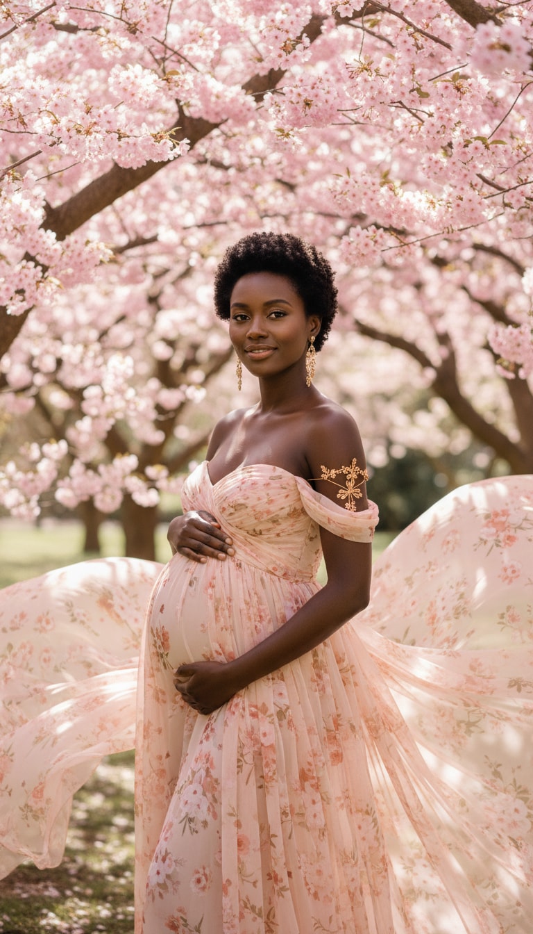 Cherry Blossom Maternity Photo