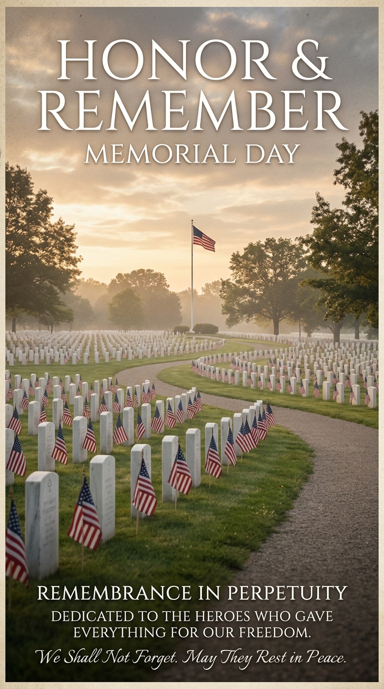 Flags at the Cemetery