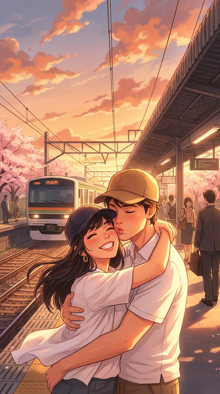 Shinkai train scene