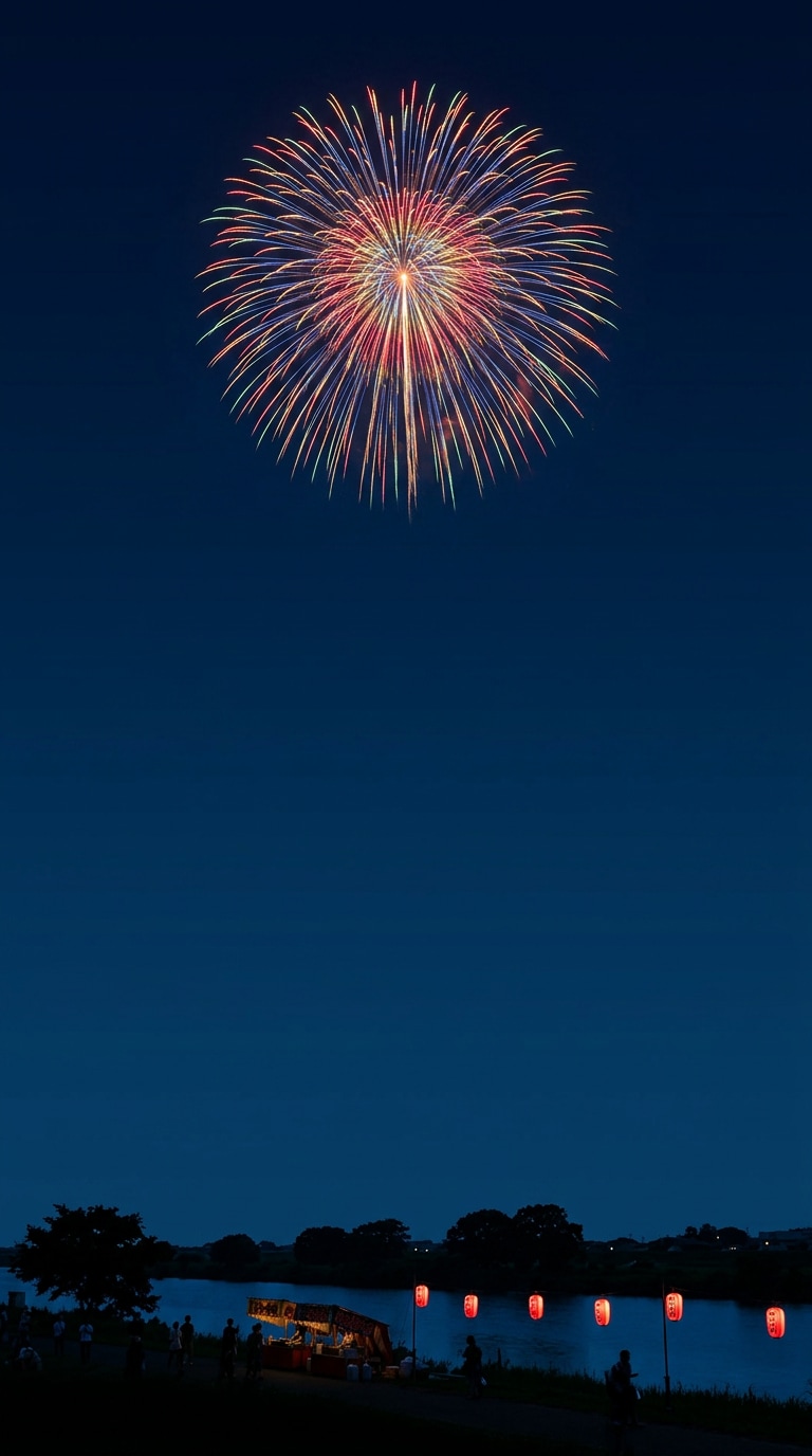 花火夜景壁紙AI画像