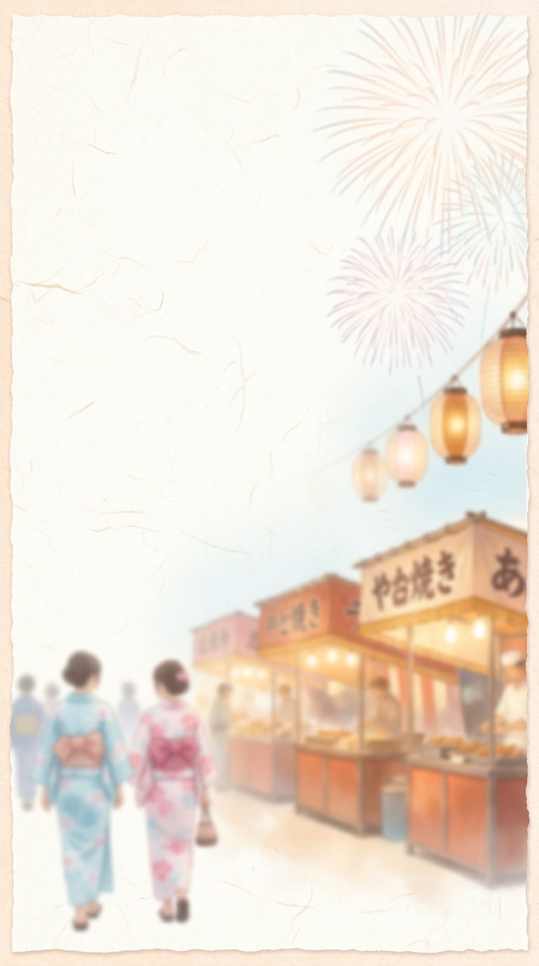 夏祭り背景素材AI画像