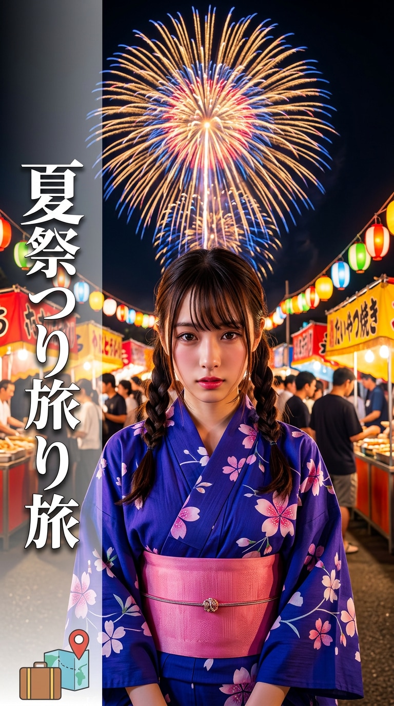 YouTube夏祭りサムネイルAI画像