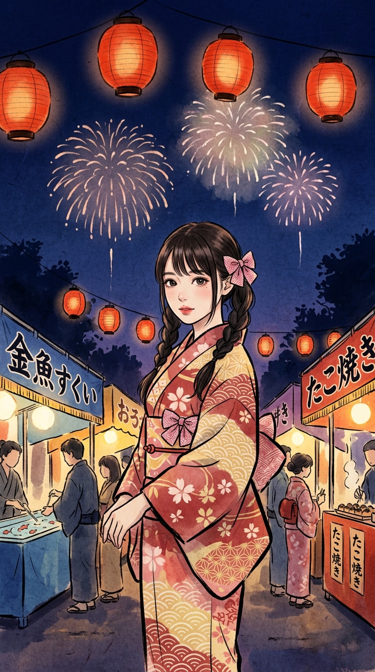 屋台通りAI画像素材