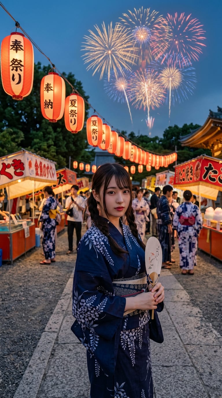 夏祭りネガティブプロンプト付きAI画像
