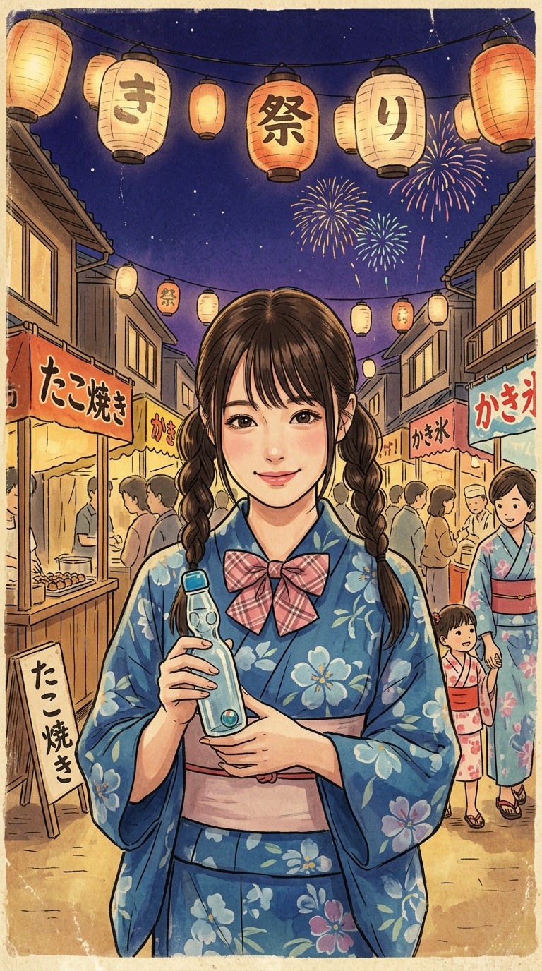 夏祭りポスターAI画像