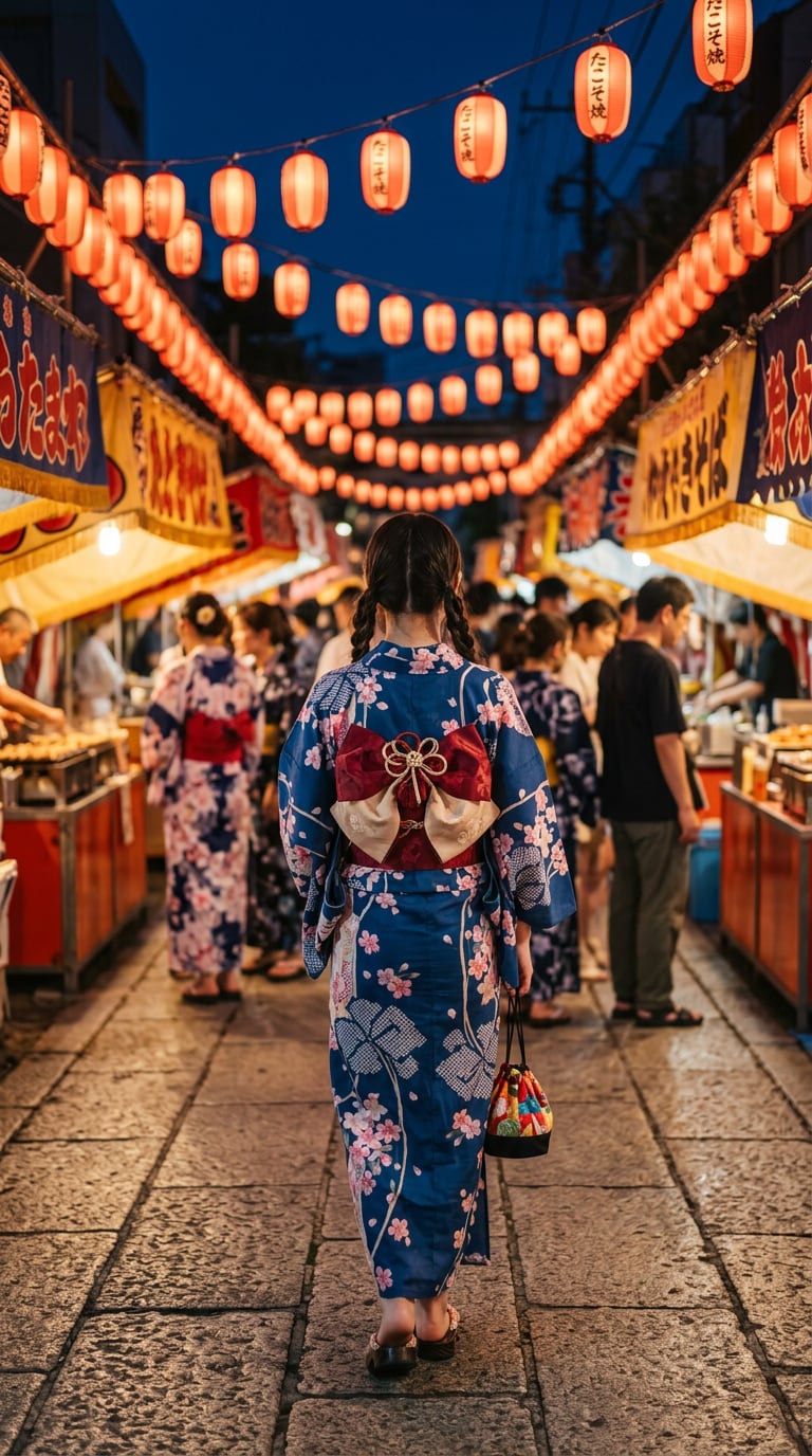夏祭り図生図AI画像