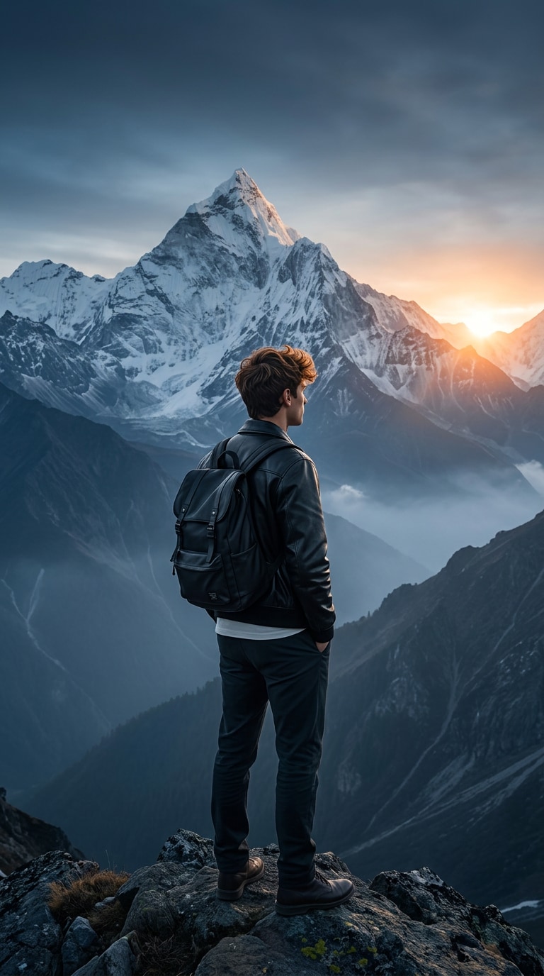 Mountain Adventure Mobile Wallpaper Prompt