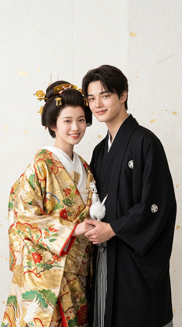 AI彼氏との和装結婚記念写真