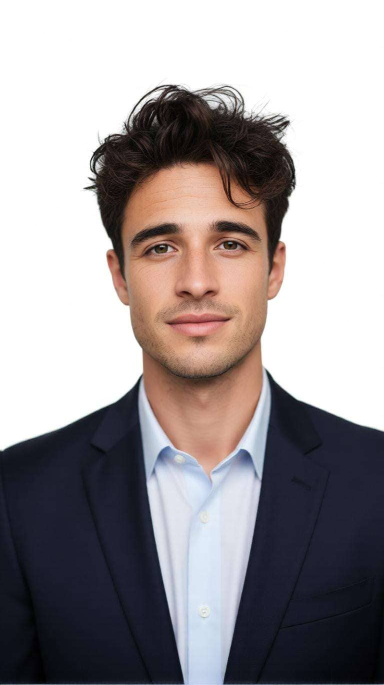 blue background id photo example