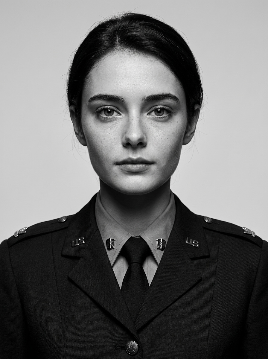 Black and white ID card effect generated from photo