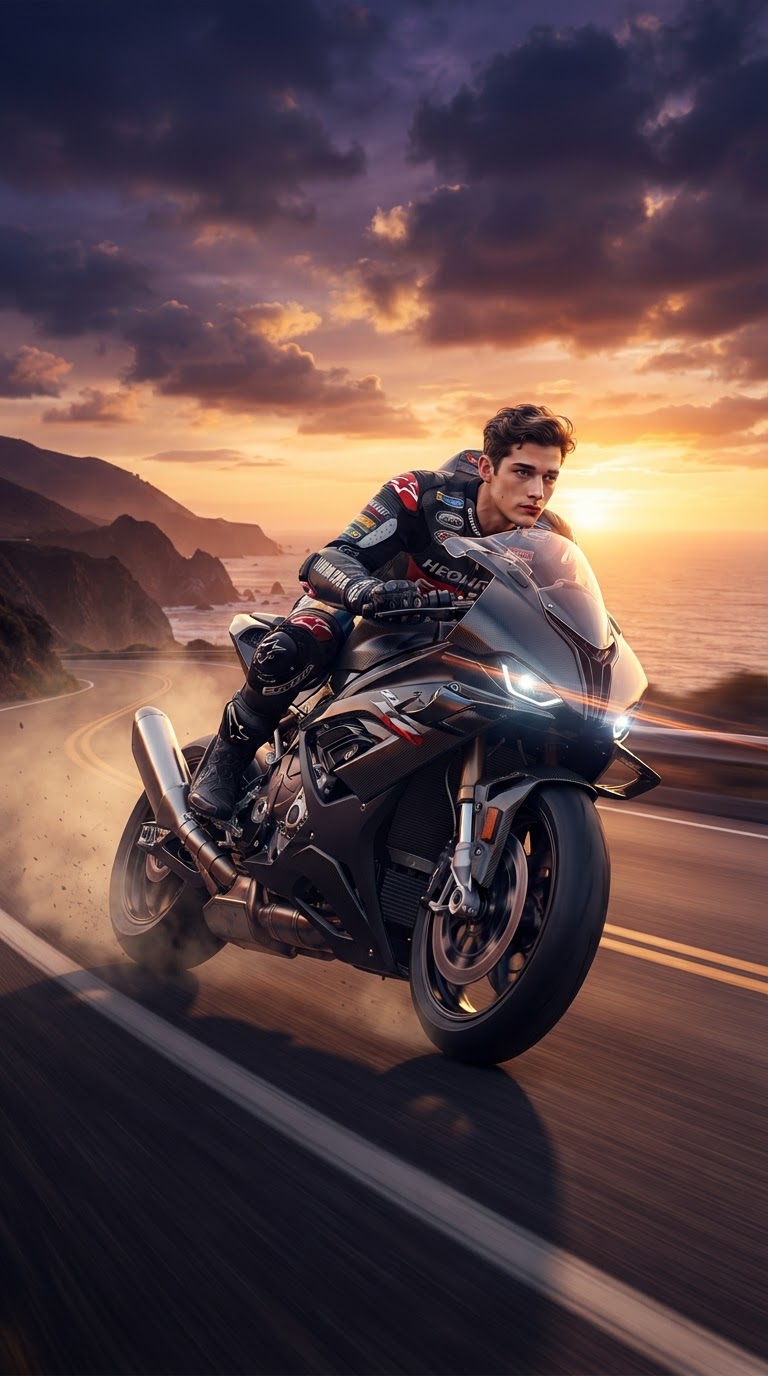 Motorcycle Road Poster Prompt