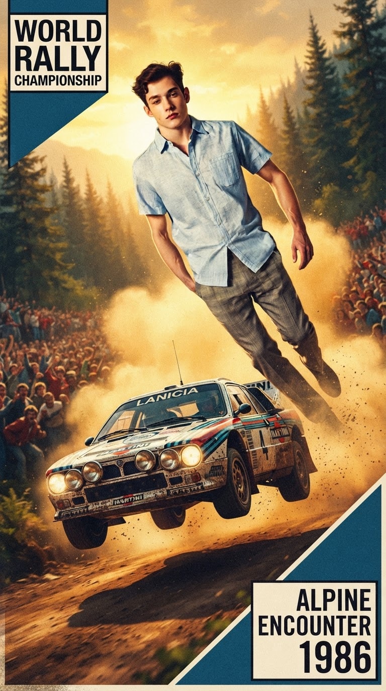 1980s Rally Car Poster AI Prompt