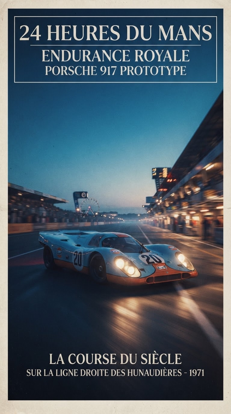 Le Mans Endurance Racing Poster Prompt