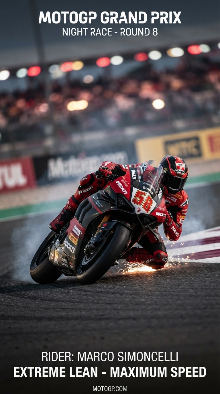 MotoGP Lean Angle Poster AI Prompt