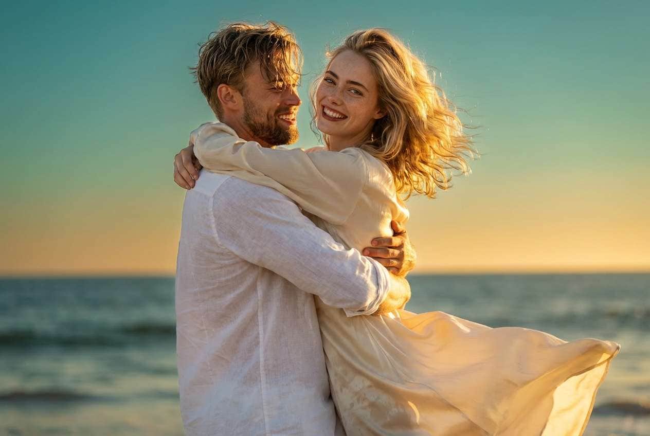 gemini ai retro couple photo prompt example