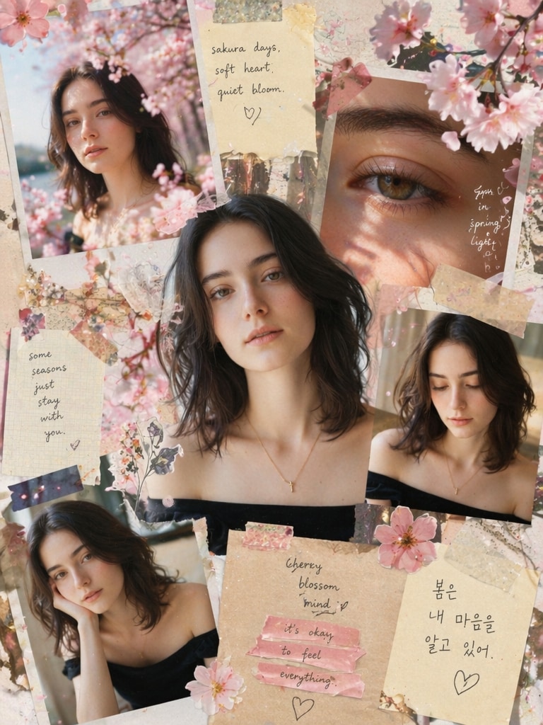 Sakura Scrapbook Aesthetic prompt