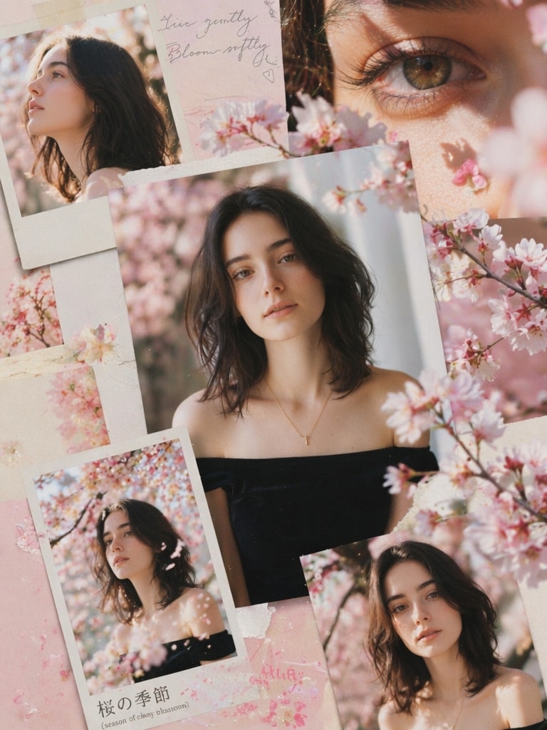 Pastel Sakura Mood Frames prompt