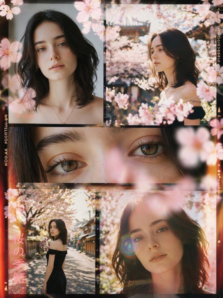 Japanese Sakura Film Frames prompt