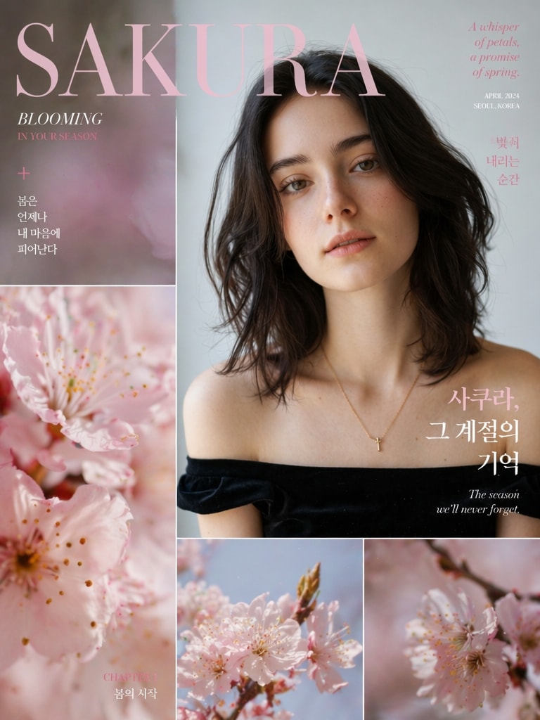 Sakura Magazine Layout prompt