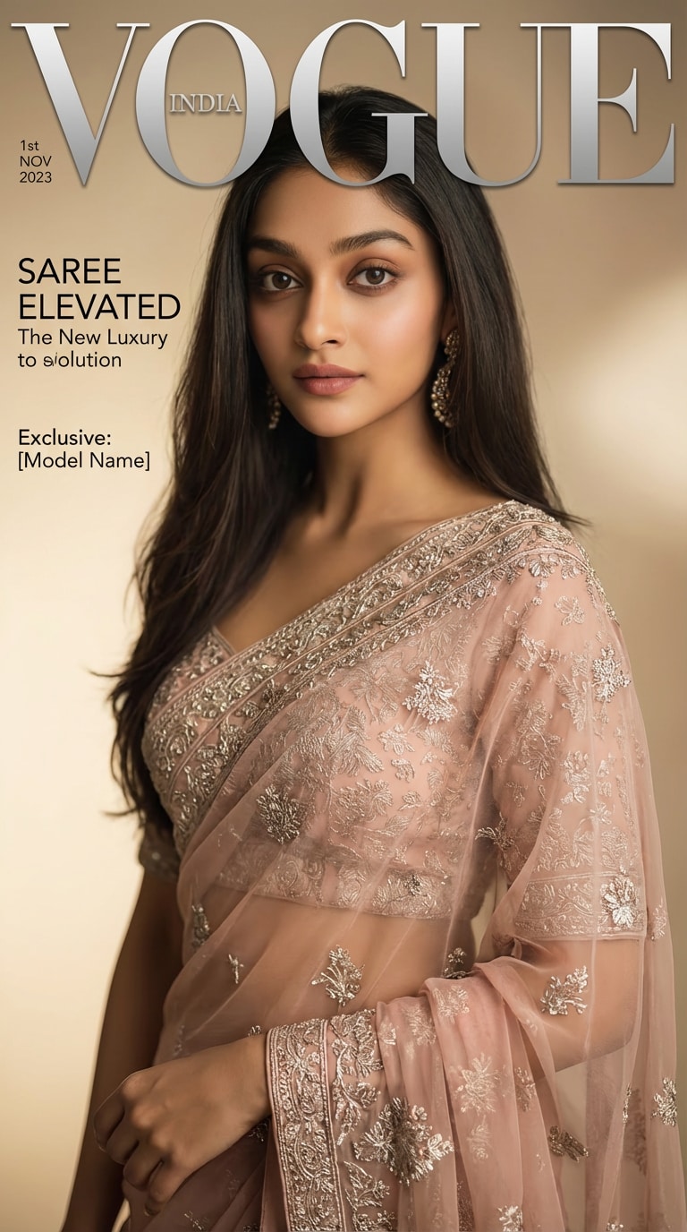 Fashion Magazine Cover Saree