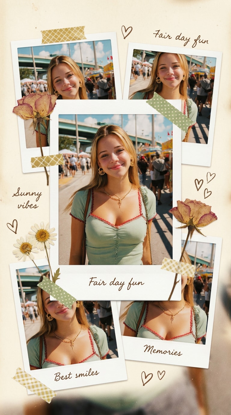 AI scrapbook style photo collage prompt
