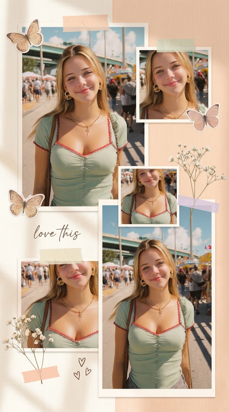 Soft aesthetic scrapbook photo editing prompt
