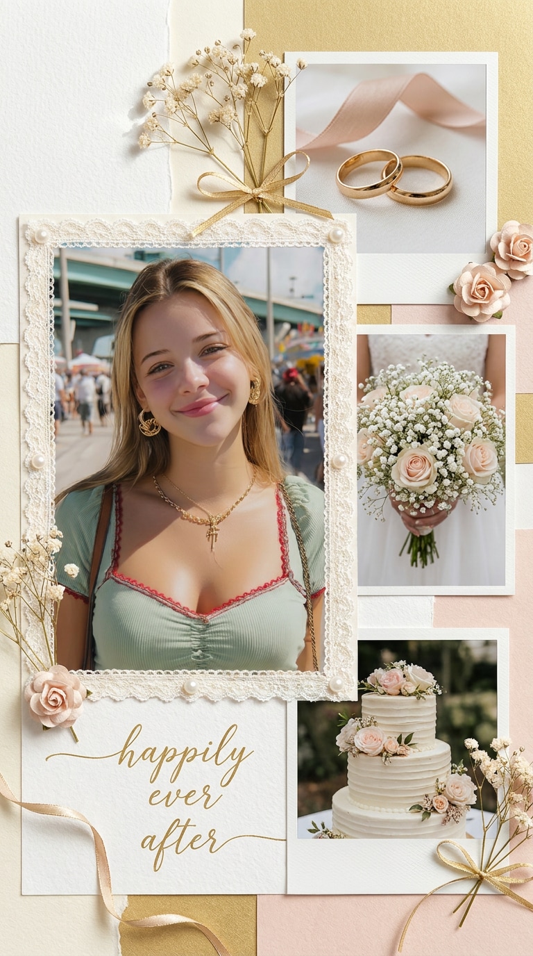 Wedding moodboard scrapbook AI prompt