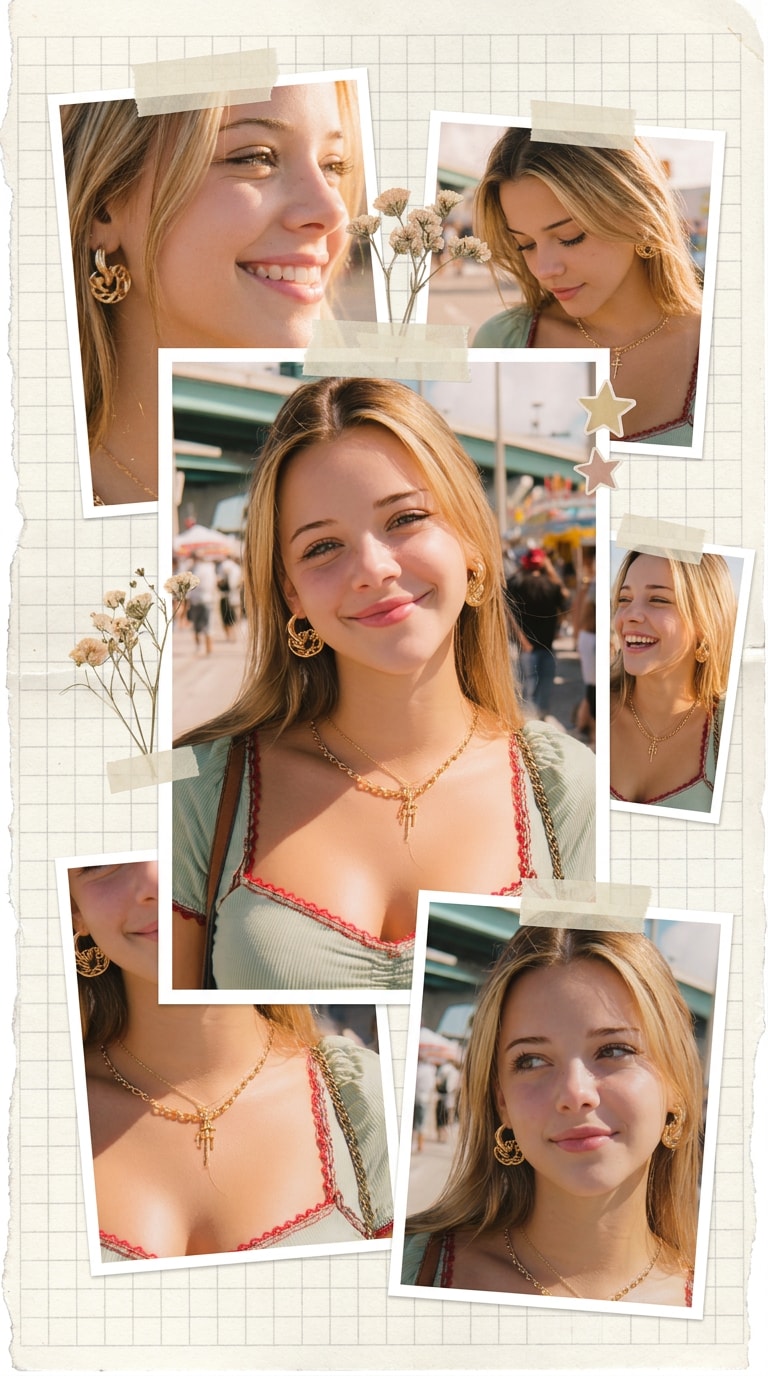 Vintage scrapbook aesthetic AI prompt