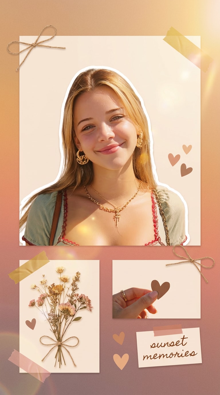 Romantic sunset scrapbook prompt