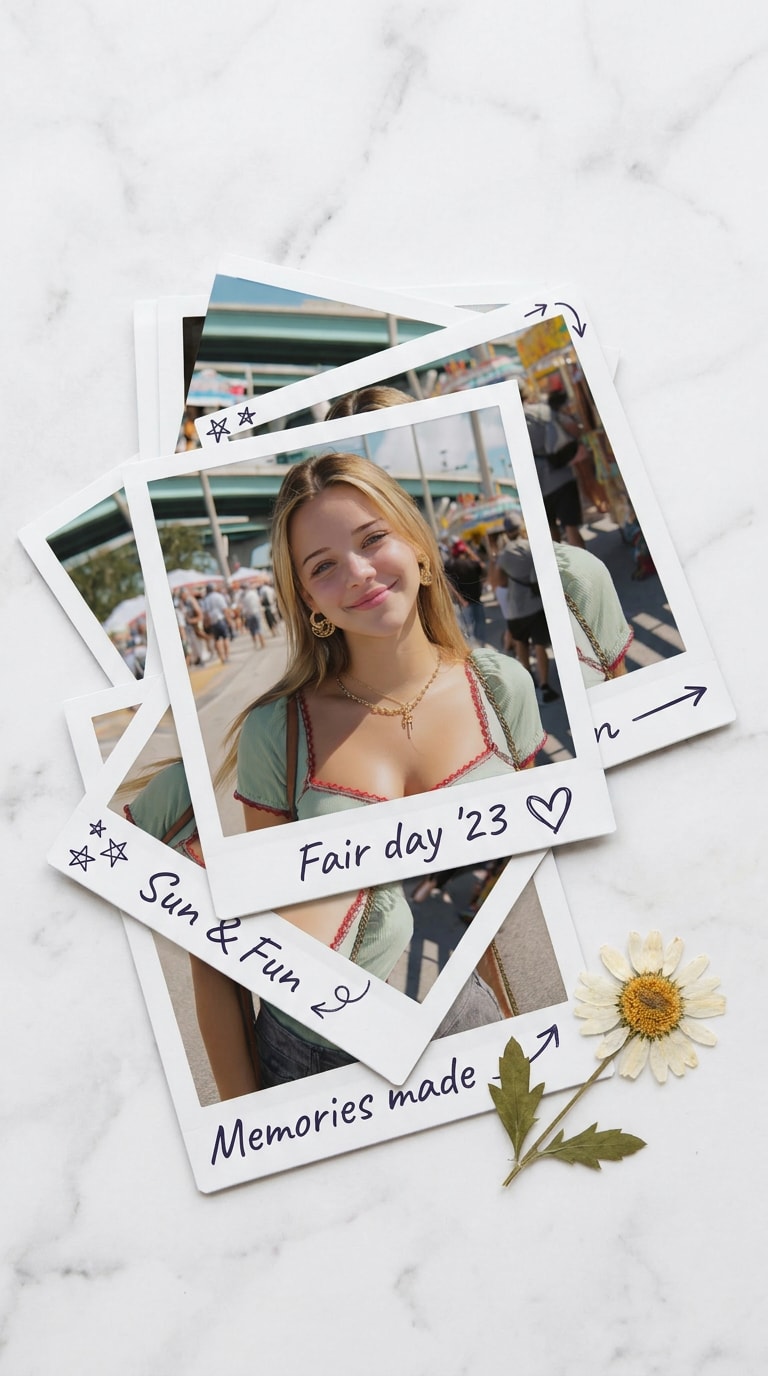 Stacked Polaroid memory prompt