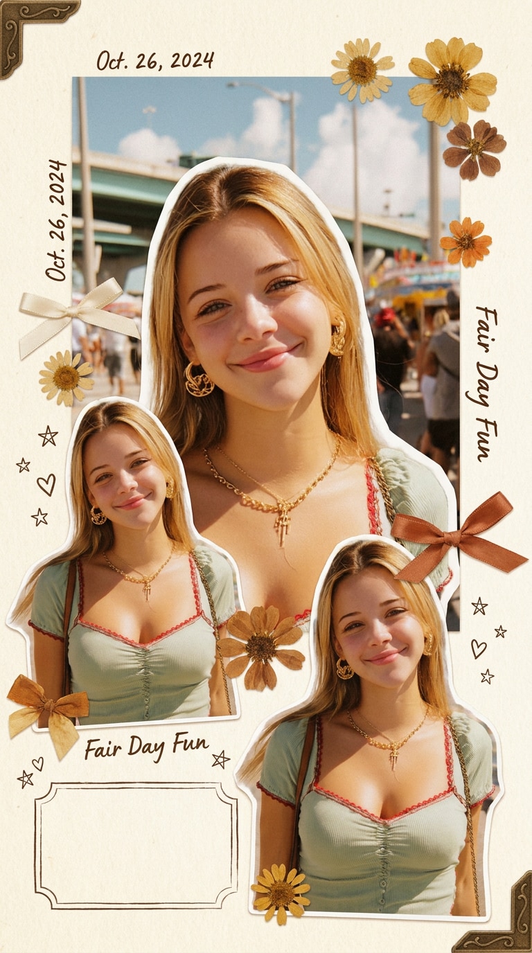 Dreamy pastel scrapbook AI prompt