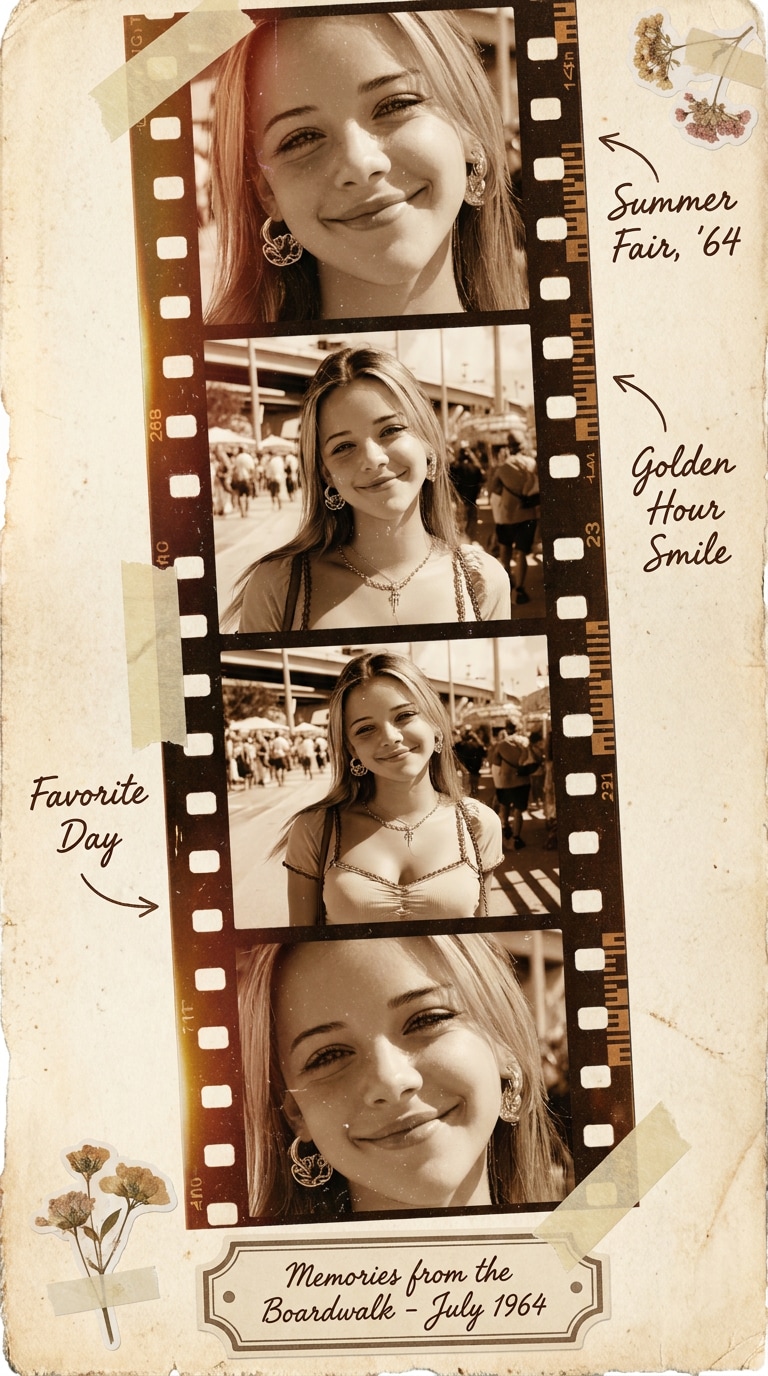 Film strip vintage scrapbook prompt