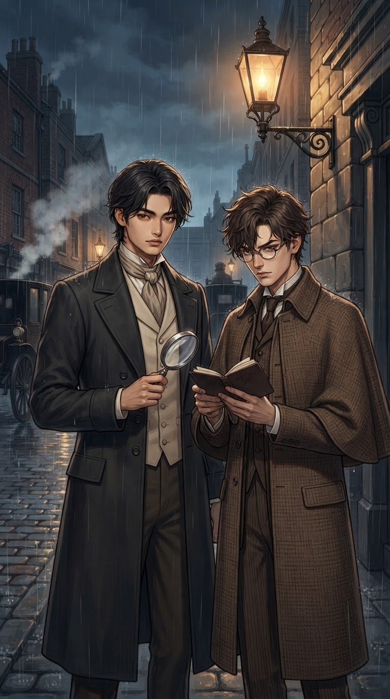 Two character Silver Palace-inspired fan art prompt