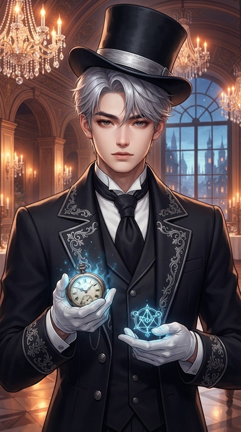 Victorian anime RPG character made with Silver Palace AI prompt