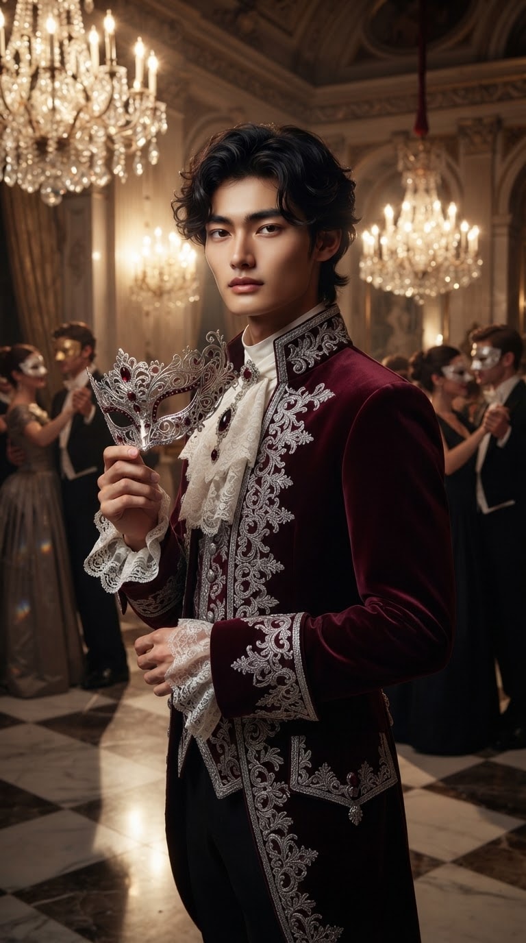 Silver Palace masquerade ball AI art prompt