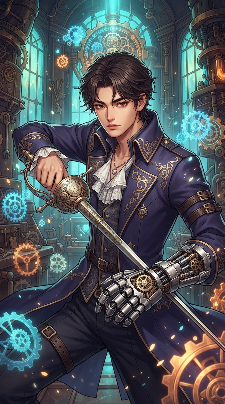 Clockwork duelist Silver Palace AI character prompt