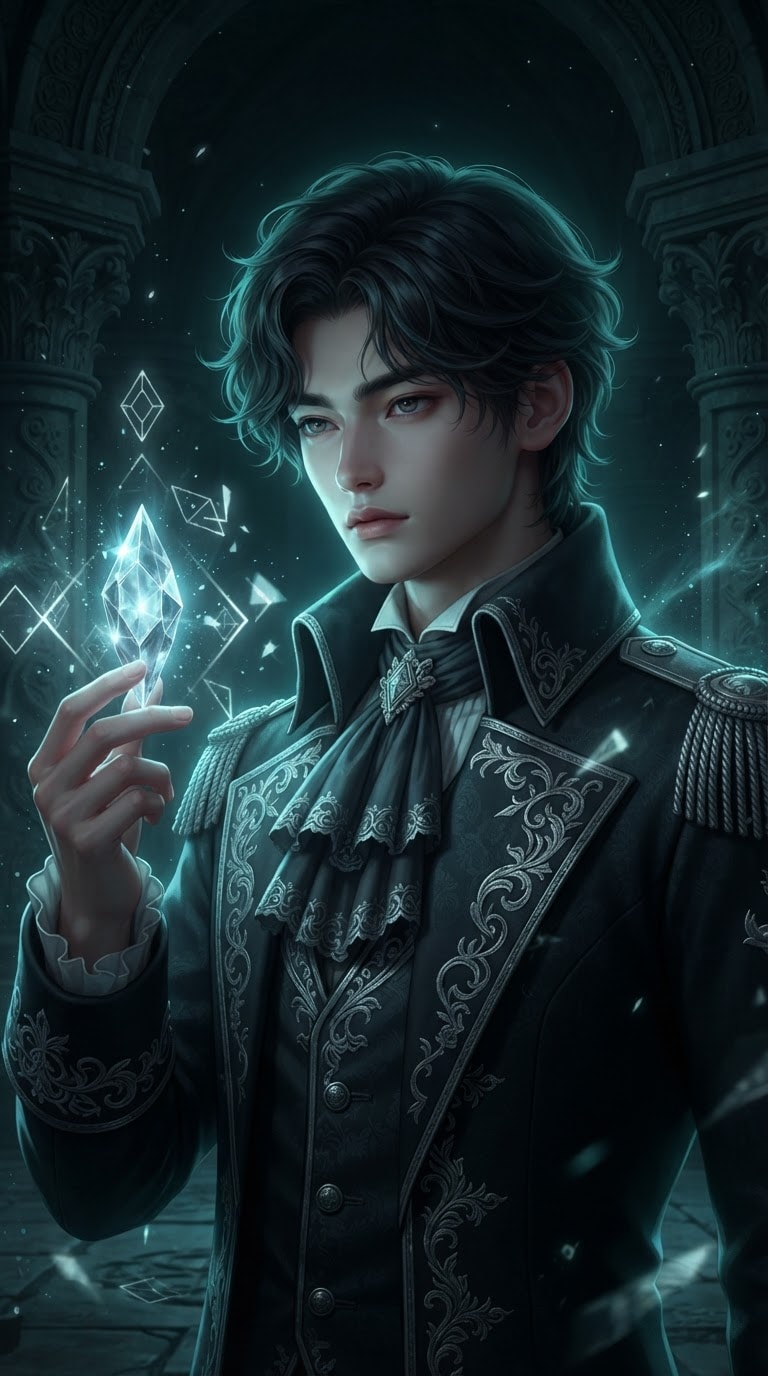 Silverium crystal fantasy portrait prompt