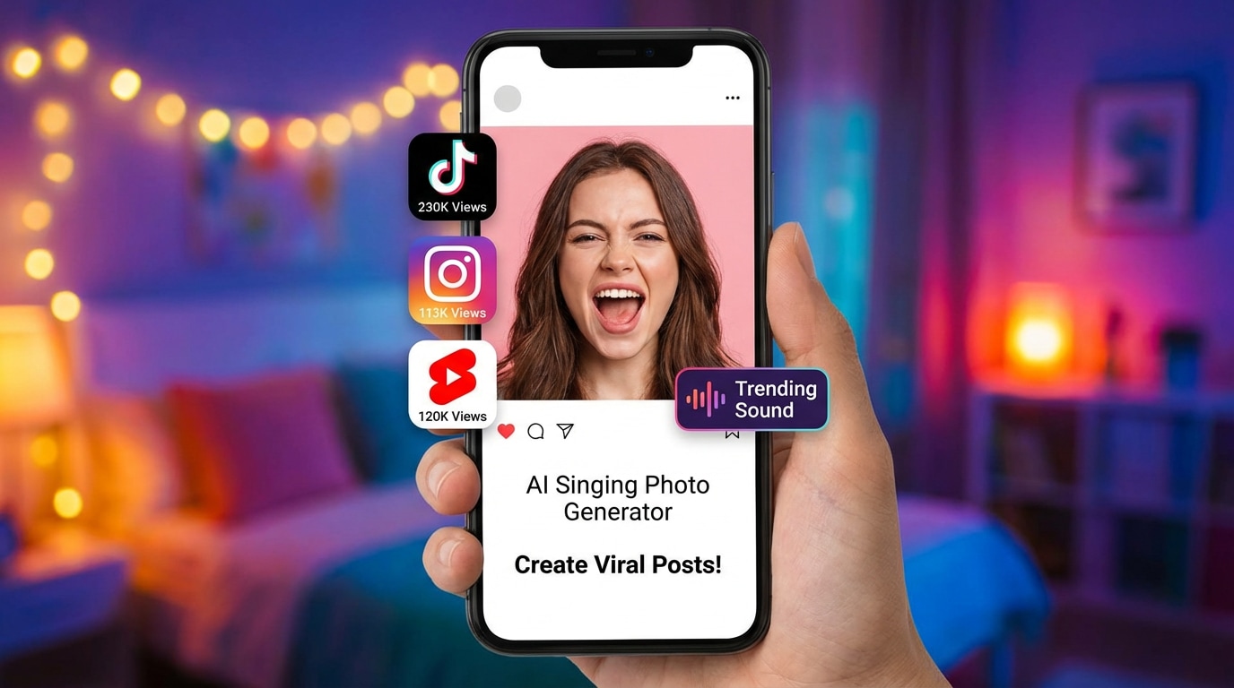 Go viral with AI singing photo on social media