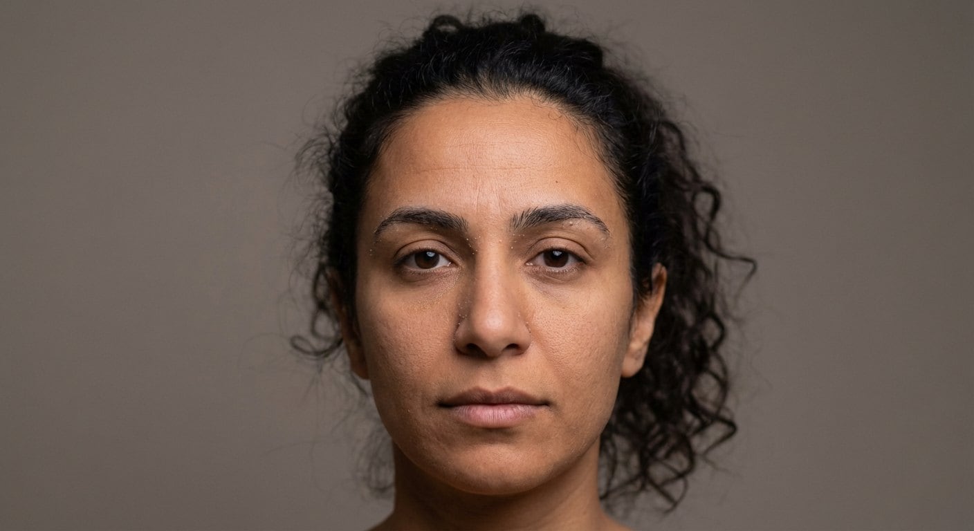 Original portrait of dry dehydrated skin before AI skin analysis