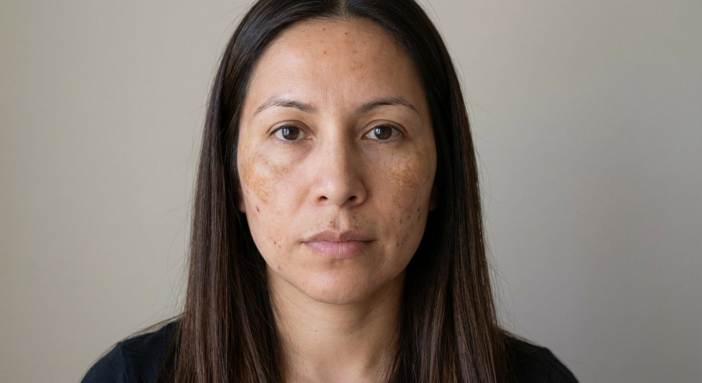 Original face photo showing dark spots and melasma before AI skin analysis