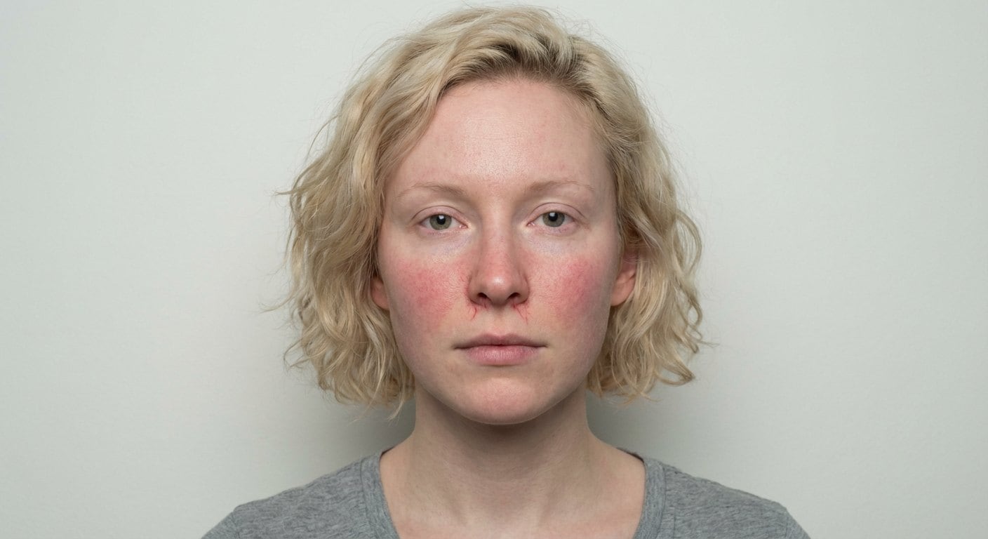 Original photo of sensitive skin with redness and flushed cheeks before AI analysis
